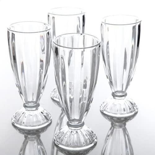 Jogo 06 Taças Copo De Vidro 369ml Milk Shake Suco Sorvete