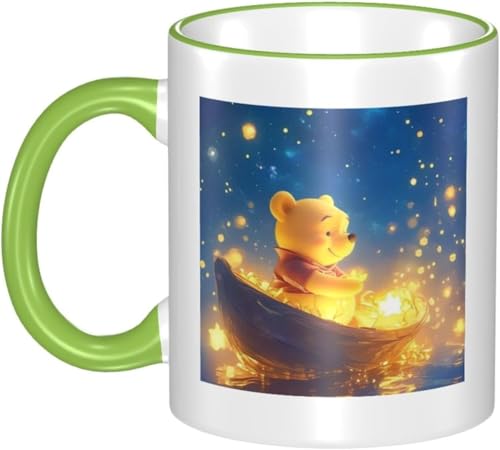 男女贈り物ク マのプーさん 耐熱カップ セラミック ティーカップ 陶器 マグ マグカップ コーヒーカップ かわいい セラミック おしゃれコップ かわいい 景品 マグ 贈答品 Green