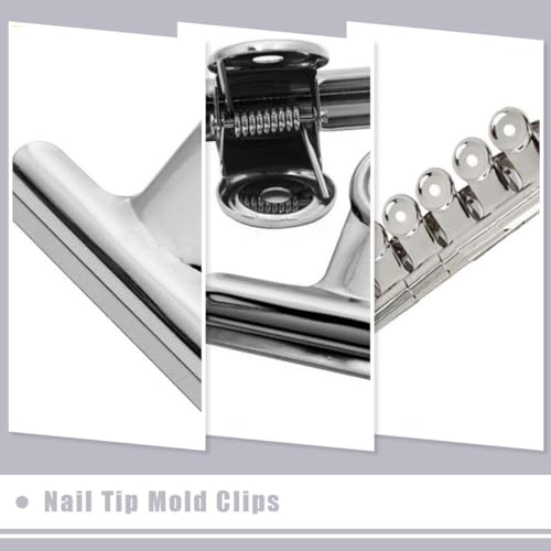 Baluue 12 clips metálicos para extensión de uñas miniatura 5