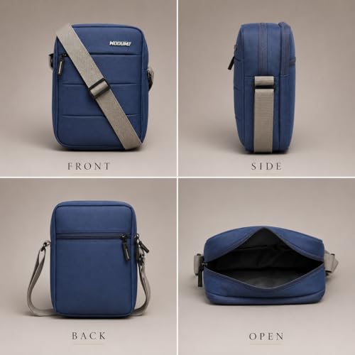 Image of Wooum Crossbody Sling Bag for Men & Women - Water-Resistant Side Shoulder Bag with 2 Main Compartments & Zipper Pockets - Perfect for Office, Travel & Daily Use