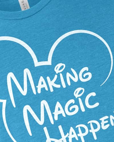 Image of Unisex Making Magic Happen T-Shirt | Graphic Vacation Tee | Perfect for Casual Everyday Printed Wear Tshirt (3XL, Heather Aqua)