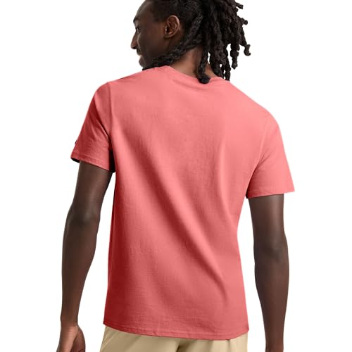 Image of Champion Men's Graphic Short Sleeve T-Shirt, Standard Fit, Tonal Script Logo, Midweight 100% Cotton