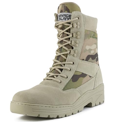 Savage Island Desert Camo Army Combat Patrol Tactical Zip Boots Military