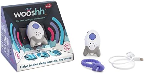 Wooshh Portable Sound Sleep Soother by Rockit - 8 Calming Sounds and 4 Volume Levels - Stand, Clip or Strap it, Rechargeable and Compact, Baby Sleeping Aid Machine, Sleep Aid for Adults, Kids & Baby