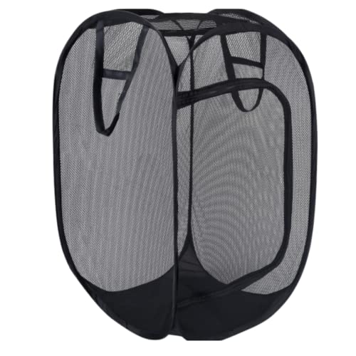 Simplized Popup Laundry Hamper (1 & 2 Pack) Foldable Pop-Up Mesh Hamper Dirty Clothes Basket W Carry Handles (Zippered Popup - 1 Pack) #TOP5