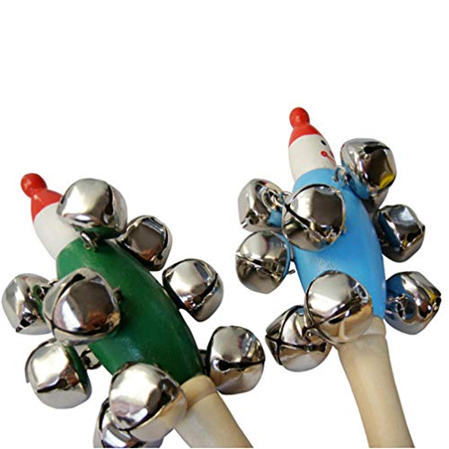 STOBOK Sinos de Chocalho de Madeira 2Pcs 19X4. 5X4. A AlÃ§a de Madeira de 5Cm de Natal Chocalhos Ins