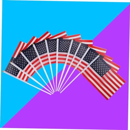 MERRYHAPY 100 peças bandeiras bandeira americana bandeira de mão vara bandeira americana mini bandei