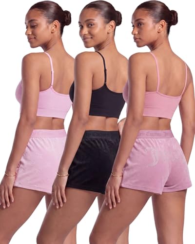 Image of Juicy Couture Women's Velvet Fleece Pajama Shorts, Designer Sleep and Lounge Shorts for Women