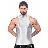 [ASIAN CLOSET] XL SilverGray タンクトップ メンズトップス 光沢タンクトップ ピッチリ トップス ファッション メンズ ツヤツヤ スベスベ