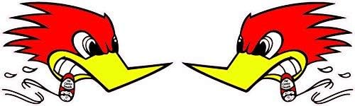 Hot Rod Bird Right & Left Small - Sticker - DIe Cut Vinyl - Bright Print Sticker