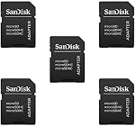 5 Pack -Sandisk MicroSD MicroSDHC to SD SDHC Adapter. Works with Memory Cards up to 32GB Capacity (Bulk Packaged).