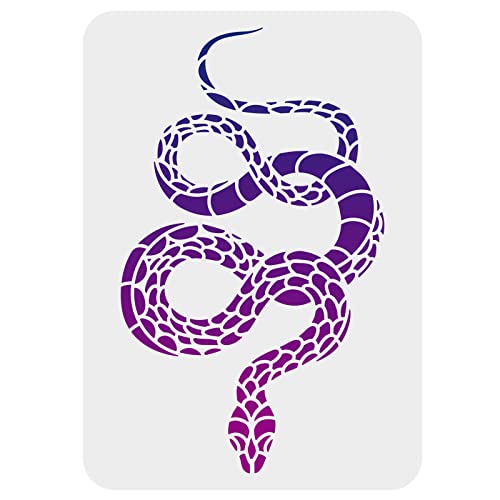FINGERINSPIRE Snake Painting Stencil 21x29.7cm Reusable Anaconda Drawing Template DIY Craft Snake Pattern Drawing Stencil Animal Theme Template for Painting on Wall Wood Furniture