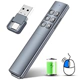 Presentation Clicker with Air Mouse, RF 2.4GHz PowerPoint Clicker for PPT