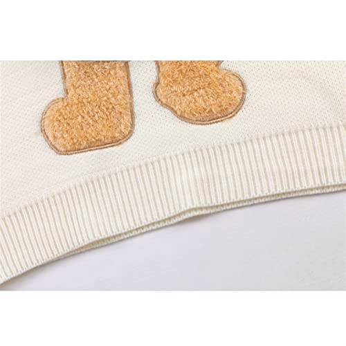 XMAIYIF (Wool) Sweater Men Vintage Bear Backpack Patch O-Neck Autumn Pullover Men Sweaters Sweater(Brown,L)3