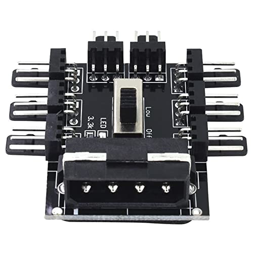 Hub ventilateur PC 12V 3 broches répartiteur 1 à 8 voies pour un refroidissement total