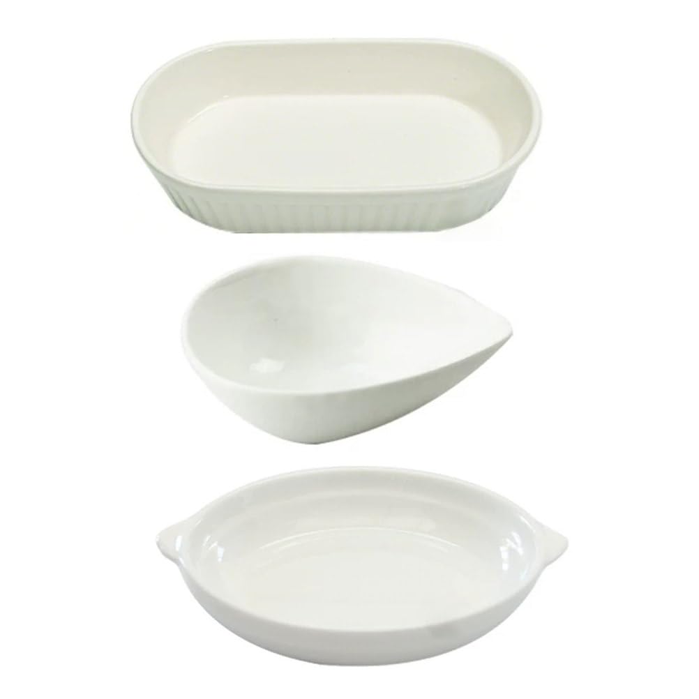 ttnmrc Montessori White Ceramic Dish, Porcelain Serving Bowls & Trays(2pcs)