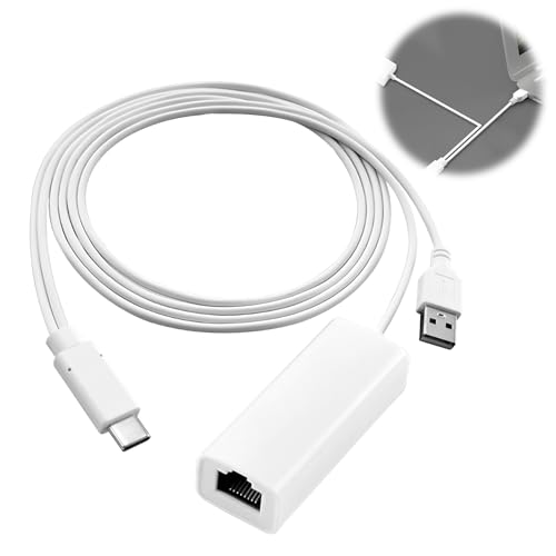 Adaptador USB Ethernet 1gbps USB-C a Rj45, adaptador de cubo con cable USB 2.0 para alimentación adaptador de red LAN estable, Plug & Play, alta compatibilidad