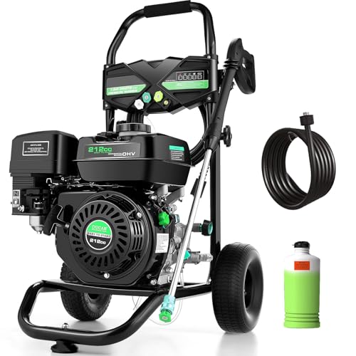 Imdot 4200PSI Pressure Washer, 4.0GPM Heavy Duty Power Washer with 5 Quick Connect Nozzles, 25ft Flexible Hose and 0.5Gal Soap Tank, 212cc 7.0 HP Engine, EPA/CARB/ETL Compliant, Green
