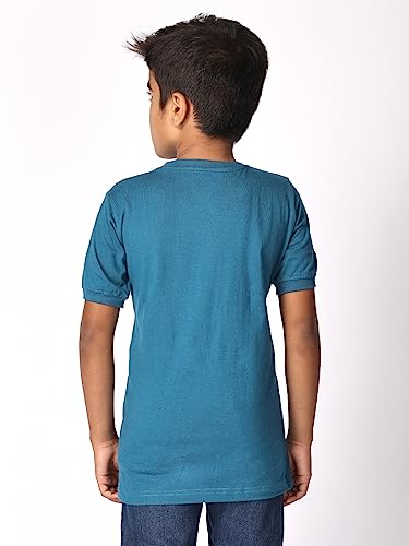 Image of TotzTouch Kids | Teen Boys Tshirt | Tee Shirt | t Shirt Premium Cotton Polo Style Rib Cuff V Neck Graphic Printed Half Sleeve Pack of 1