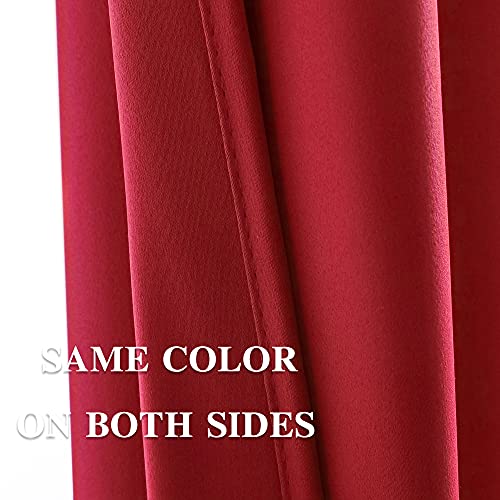 Ygo Solid Grommet Top Blackout Curtain Valance - Window Treatment For Living Room Short Straight Drape Valance Set Of 2 Panels (52 X 18 Inch, Red) #TOP5