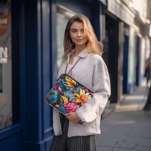 Funda para portátil 13-14 pulgadas con diseño floral impermeable miniatura 7