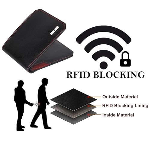 Image of URBAN FOREST Tyson Black /Red Leather Wallet for Men