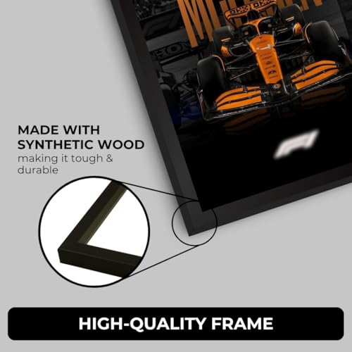 Image of Funk You Store McLaren F1 Poster | Framed McLaren F1 Car A4 Sized (31 x 23 cm) | Lando Norris Poster | McLaren Car Posters for Wall, Gift for Boys, Formula 1 Frames | Formula 1 Frame (F 013)