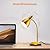 LEPOWER Metal Desk Lamp, Adjustable Goose Neck Table Lamp, Eye-Caring Study Desk Lamps for Bedroom, Study Room and Office (Gold)