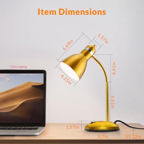 image for LEPOWER Metal Desk Lamp, Adjustable Goose Neck Table Lamp, Eye-Caring 