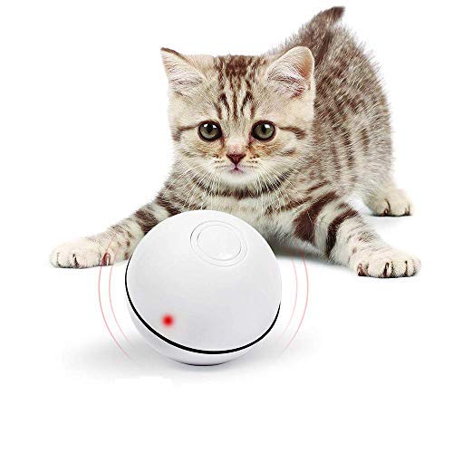 Interactive Cat Toys Ball Best Smart Cat Interactive Toys Automatic Self-Rotating and USB Rechargeable Cat Electronic Toy Ball for Indoor Cats Kitten Exercise Toys