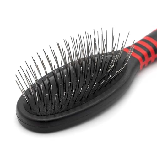 Image of Jeffers Pet Single Sided Pin Brush for Dogs Cats Horses, Patented Pin Pad, Durable Bristles, Detangling Grooming Brush for Medium to Long Hair, Smooth Finish, Tangle Free Coat, Travel Size - Medium