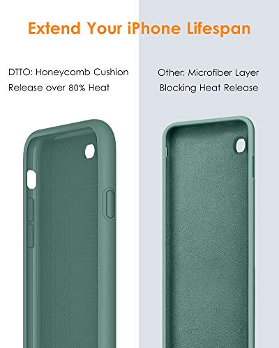 Dtto For Iphone Se Case 2020/2022, Iphone 7 8 Silicone Phone Case, [Romance Series] Shockproof Phone Case With Honeycomb Grid Cushion For Apple Iphone 7/8/Se 2020/2022, 4.7 Inch, Midnight Green #TOP6