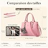 DEEVORCA Sac À Main Femme Classe – Sac Bandoulière en Cuir PU Imperméable avec Pompon Chic, Anse Confortable & Bandoulière Amovible, Idéal pour Travail, Shopping, Voyages Et Quotidien (Rose Poudré) #5