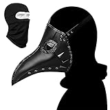 Plague Doctor Mask Costume, Halloween Supplies, Party Props Cosplay Costume Dress Up Gear Halloween Decoration, Costume for Halloween Includes Long Nose Beak Bird Mask and Balaclava Full Face Mask