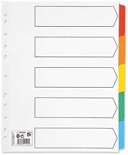 5 Star Maxi Index Extra-wide 230 micron Card with Coloured Mylar Tabs 5-Part A4 White