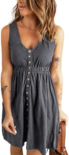 BTFBM Summer Dresses for Women 2026 Casual Spring Clothes Sleeveless Crewneck Beach Vacation Outfits Mini Flowy Sun Dress