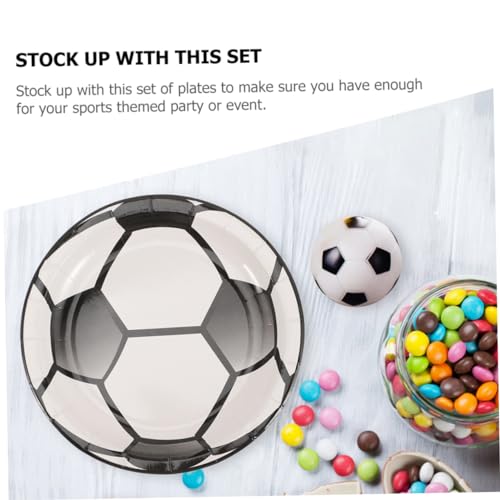 IMIKEYA 24 Peças Prato De Papel De Futebol Pratos Descartáveis ​​Pratos De Festa De Futebol Servindo