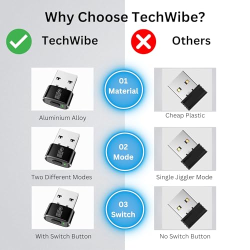 Image of USB Mouse Jiggler & Auto Clicker- Undetectable Cursor Shaker & Vibration Device- Plug & Play, Moves Arrow Automatically- Long Press On /Off, Short Press to Switch Modes- 1 Click /Sec in Autoclicker Mode