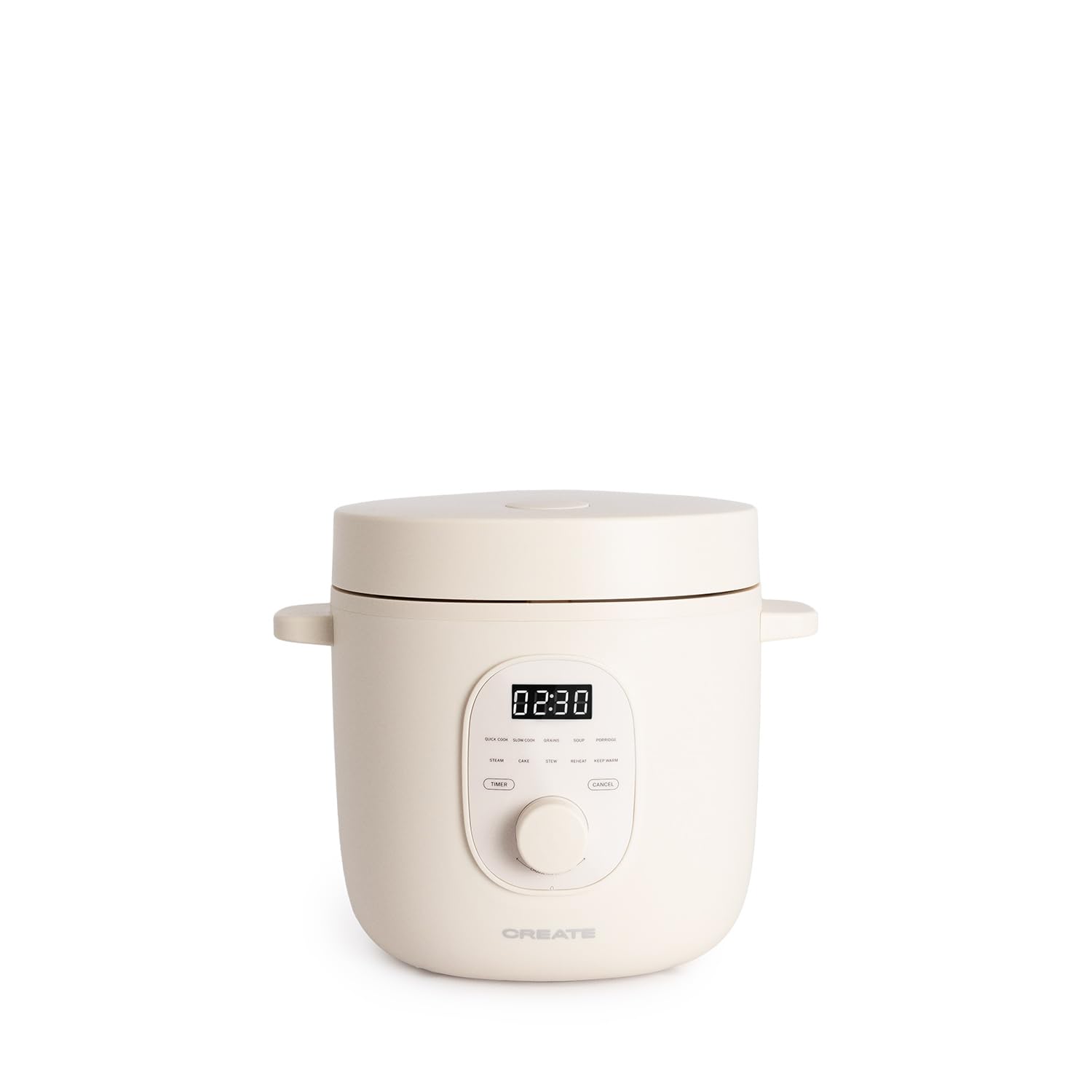 CREATE/RICE COOKER STUDIO/Arrocera eléctrica multifunción 1,2L blanco roto/Programable hasta 24h, con cesta vaporera, prepara tartas, guisos o sopas, función de mantener el calor, 300W