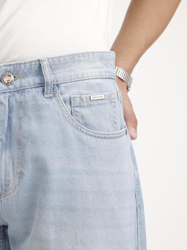 Image of WROGN Men's Cotton Jeans | Mid Rise | Loose Fit