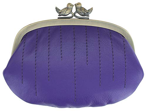 Mala Leather Monedero con cierre de clip para pájaros 4138_11, Purple (Morado) - 4138_11 Cover