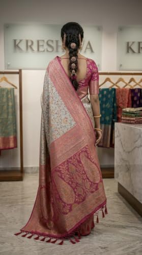 VARSHACHI magenta kanjivaram silk saree in soft silk – image 2