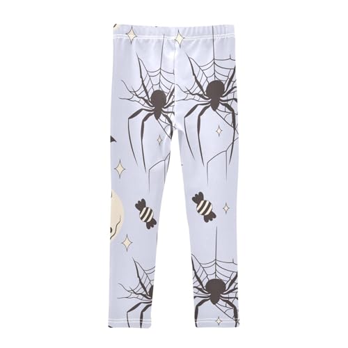 Skulls Spiders Girls Leggings,Workout Leggings for Girls Toddler Athletic Legging Size for 3-10T2