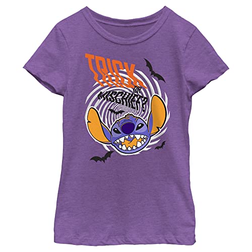 Disney Lilo & Stitch Trick Or Mischief Halloween Girls Heather T-Shirt