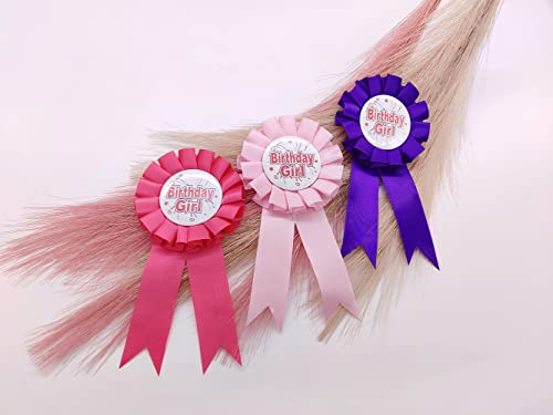Birthday Girl Ribbon,Pink Satin Fabric Birthday Women Tinplate Badge Pin,Happy Birthday Princess Party Button Pins,Girls Brooches #TOP7