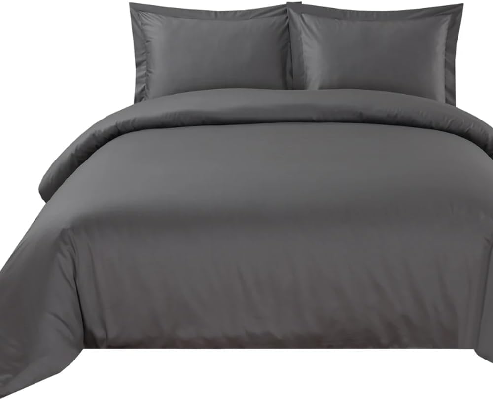 Royal Tradition Made in USA- Cool and Crisp Percale Cotton Duvet Cover Set (King/California King, White) Comforter Cover with 2 Pillow Shams