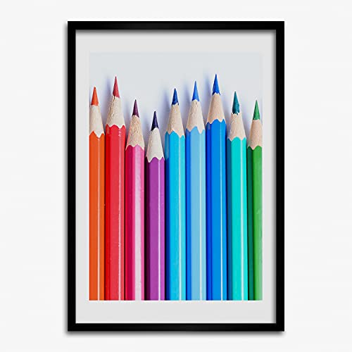 Cadre en bois 50x70 cm robuste Tulup tableau crayons de couleur résistant aux UV