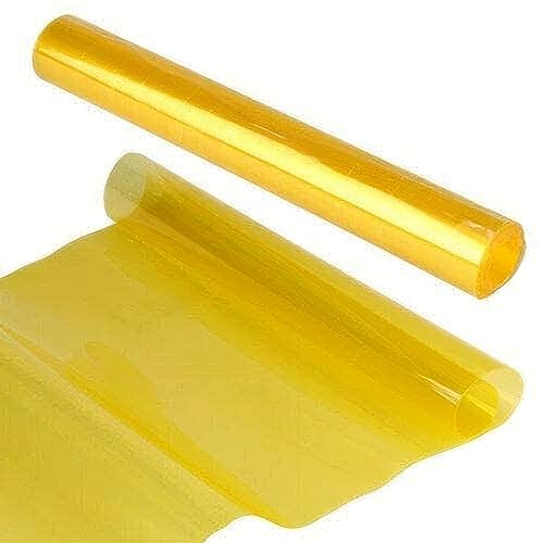 TOTMOX Car Light Folie, Tönungsfolie aus Vinyl für Scheinwerfer, Rücklicht, Nebelschlussleuchte, Gelb, 30 cm x 200 cm