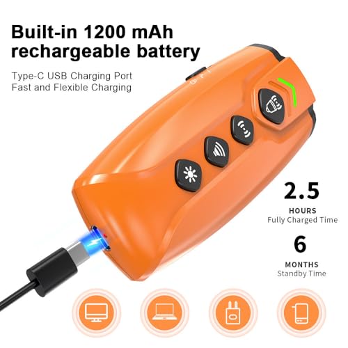 Image of Dog Bark Deterrent Devices Rechargeable Anti-Barking Device for Dogs with 3X Ultrasonic Barking Control & Behaviour Correct Feature Better Than Dog Training Collars or Shock Collars (Black & Orange)