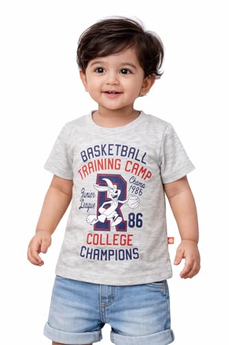 Image of BODYCARE Kids Inafant Placement Print Boys Round Neck Half Sleeves Cotton T-Shirt | Skin Friendly Regular Fit | Soft Breathable Fabric Comfortable & Durability | Pack of 1 | Mustard | Age 6-12 Months